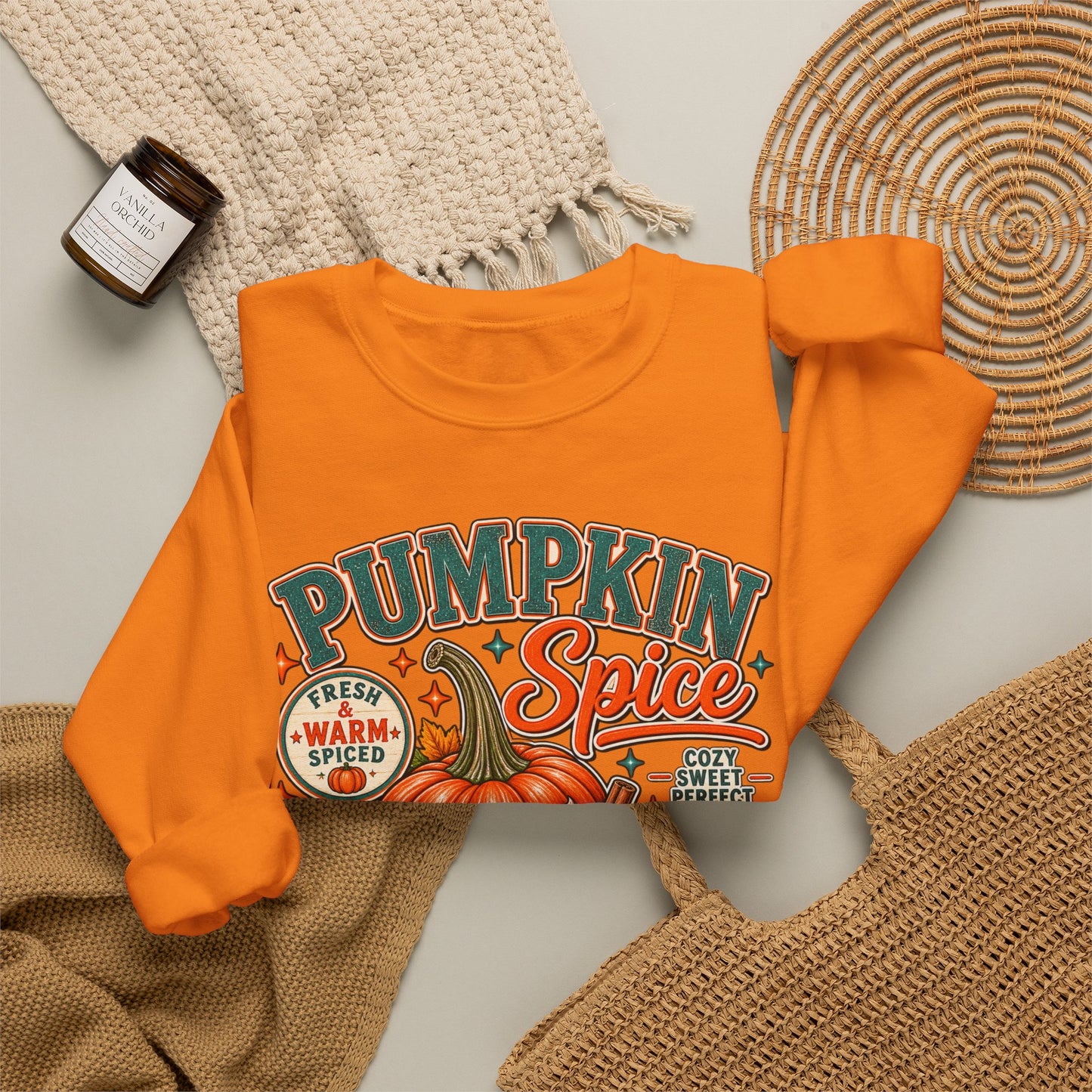Pumpkin Spice Fall Sweatshirt — Cozy Pumpkin Latte Autumn Graphic