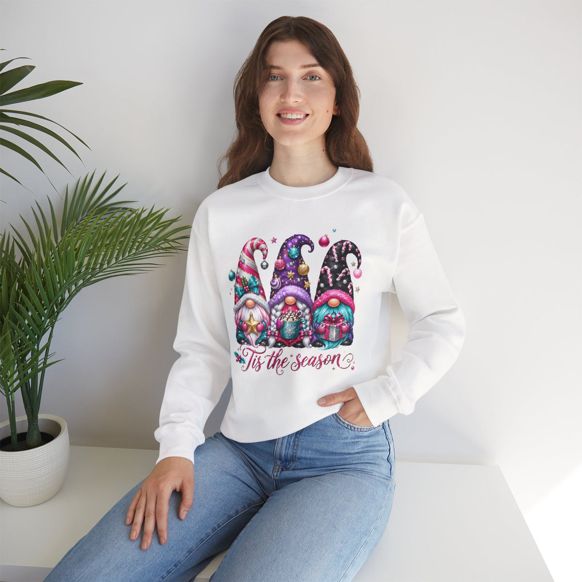 Christmas Gnome Sweatshirt - 'Tis the Season Holiday Crewneck
