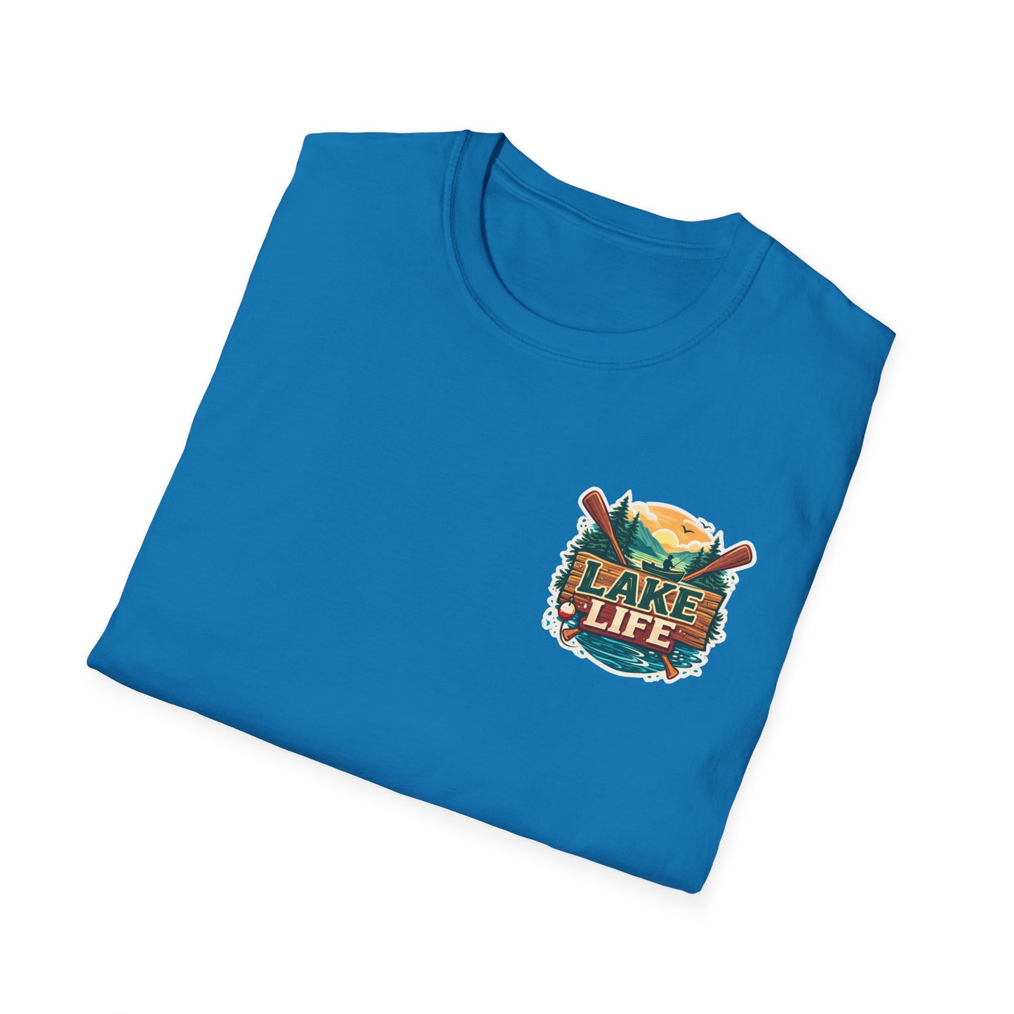 Lake Life T-Shirt — "Life Is Better at the Lake" Boat, Dock & Rocking Chair Design
