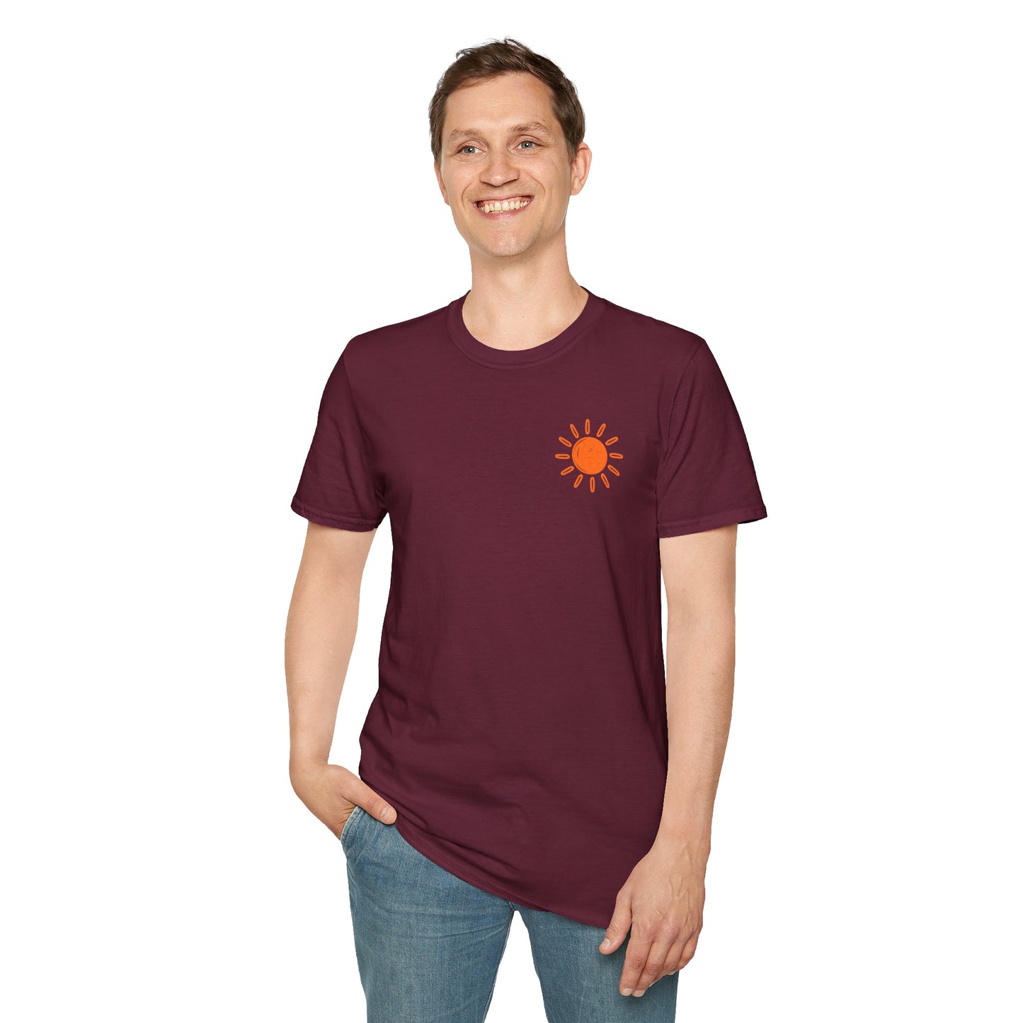 The Lake Made Me Do It Fishing Tee — Sunset Boat Graphic T-Shirt
