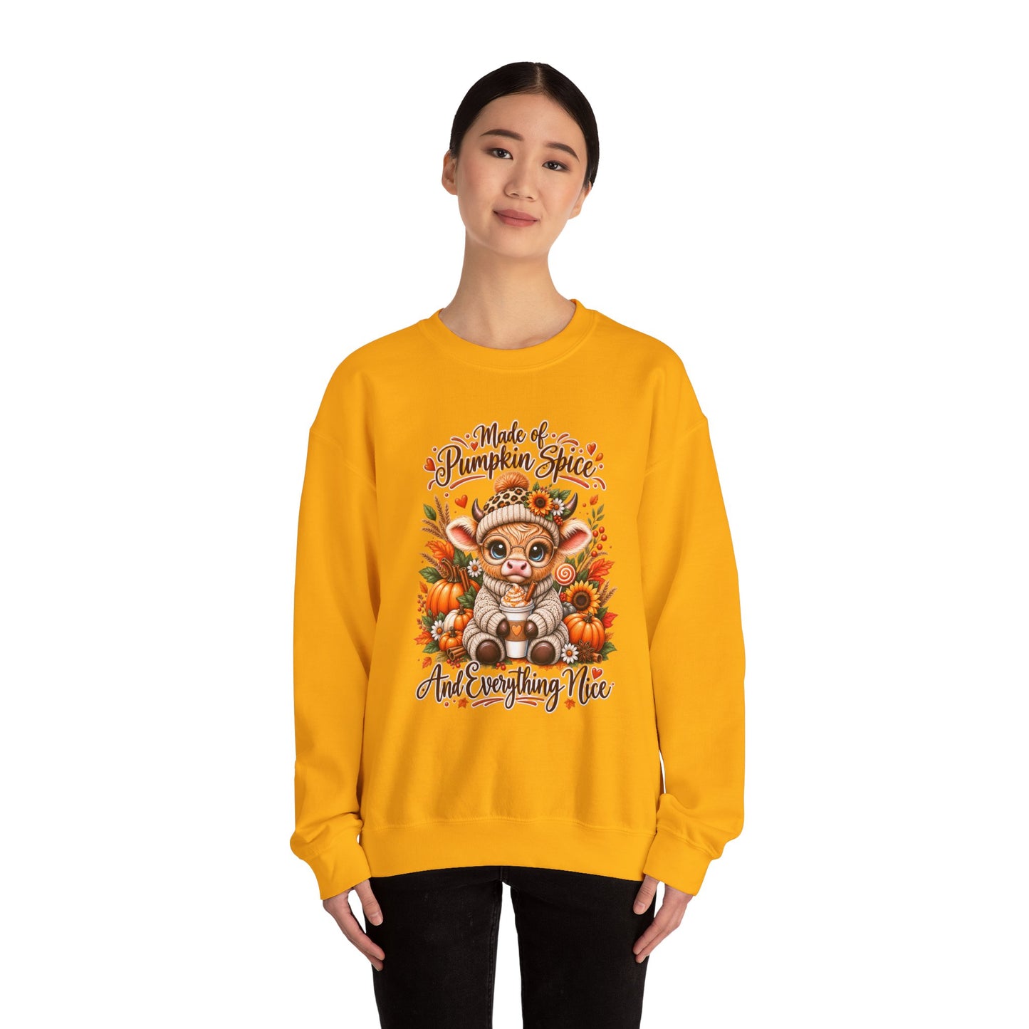 Pumpkin Spice Kitty Sweatshirt - Fall Cat Graphic "Make it Pumpkin Spice and Everything Nice"