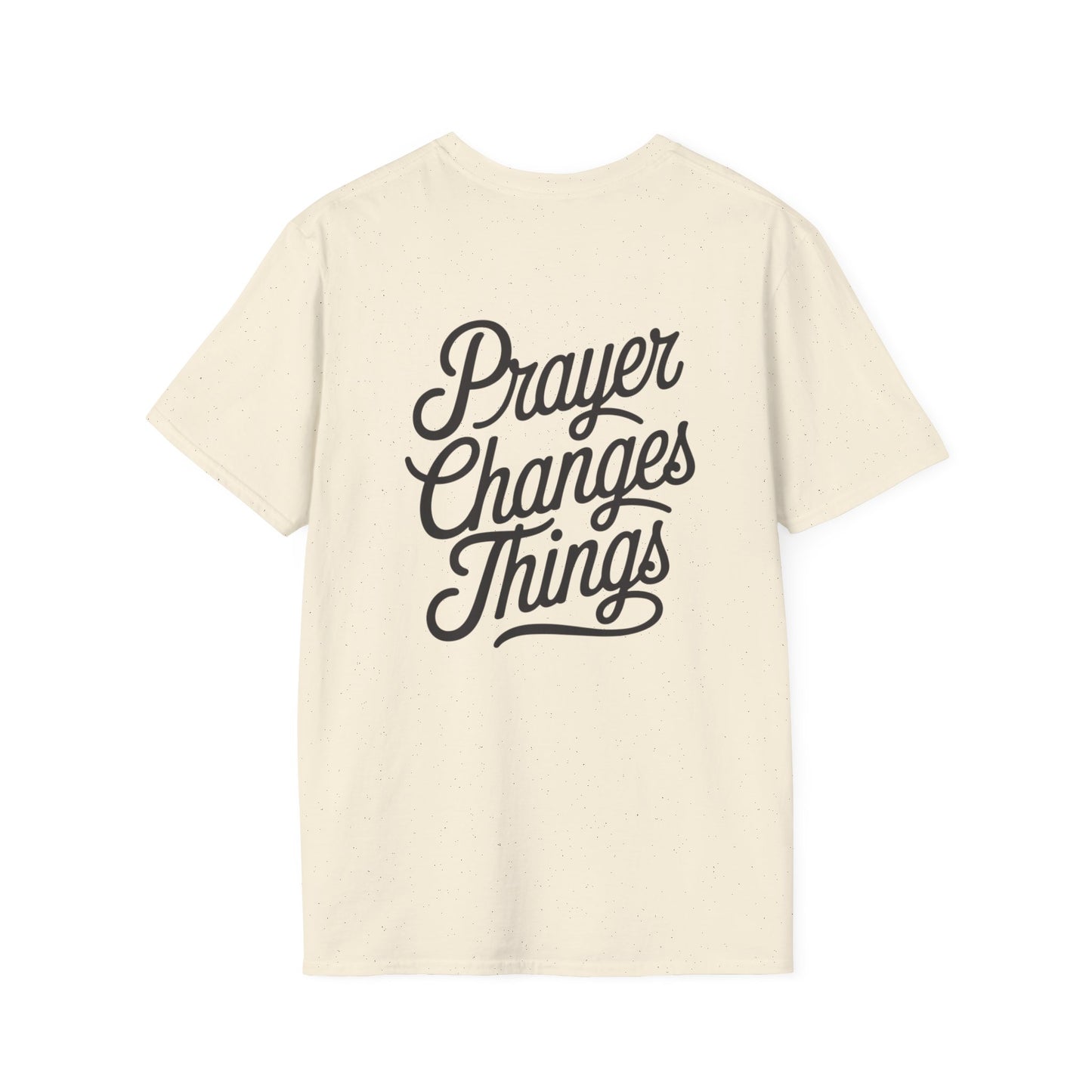 Minimal Heart & Cross T-Shirt — Small Faith Chest Logo