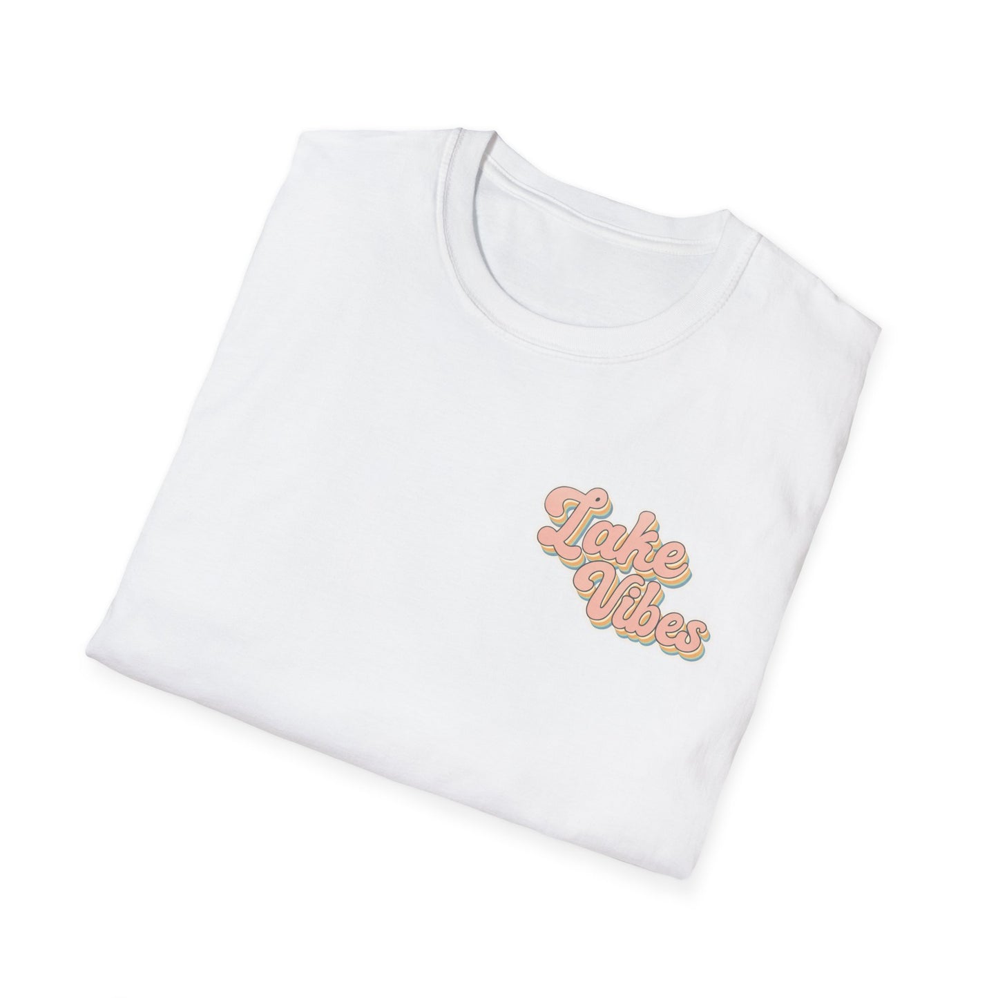 Lake Vibes T-Shirt — Pastel Scenic Watercolor Lake Tee